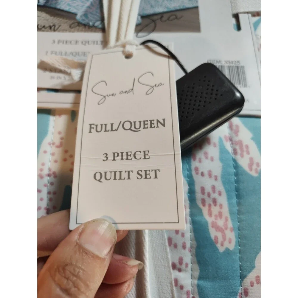 Sun And Sea Three-piece Quilt Set 1 Quilt Two Shams (932)